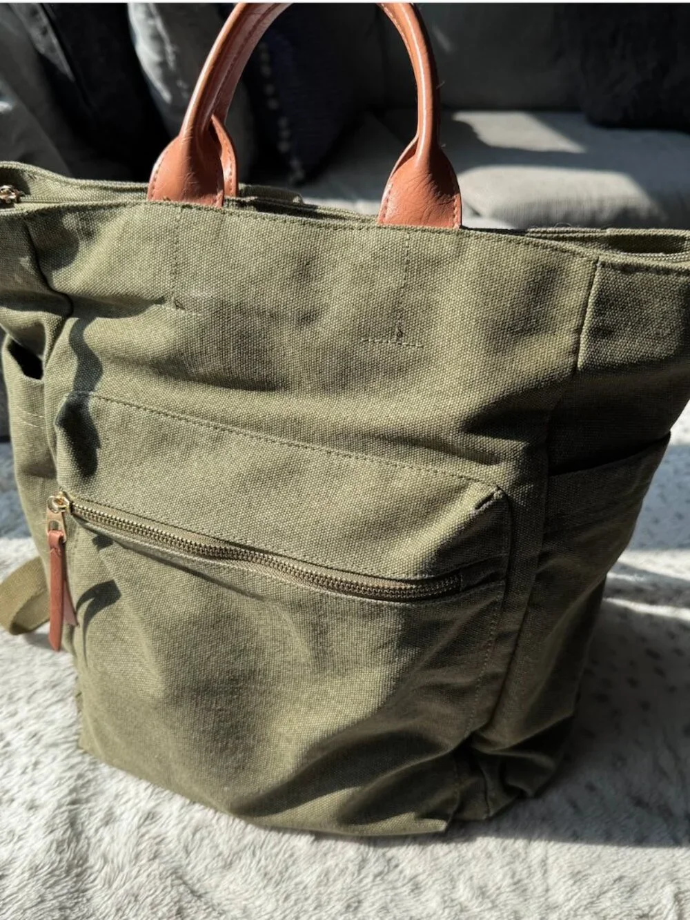 Universal Thread Green Canvas Laptop Backpack